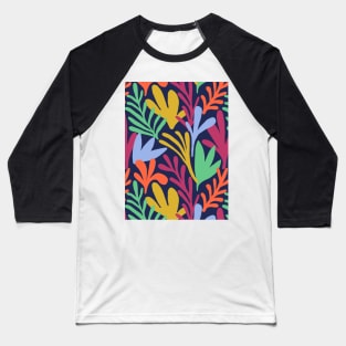 Matisse inspired abstract leaf cut out pattern in blue Baseball T-Shirt